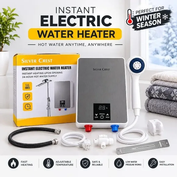 SverCrest Electric Instant Water Heater, Electric Instant Geyser with Shower