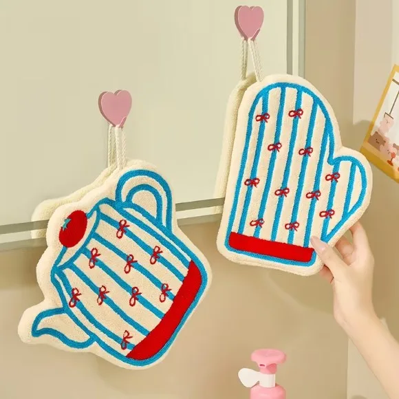 Teapot with a Bow Hand Towel Washable And Reusable