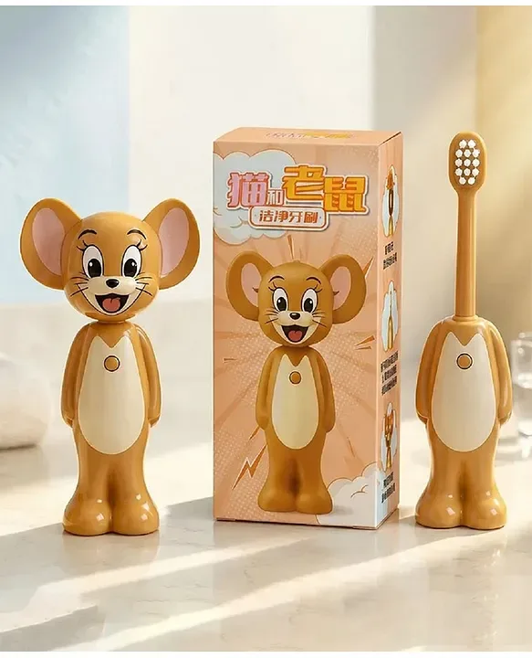 Tom & Jerry Toothbrush Disney Zootopia Scalable Toothbrush Cute Nick Judy Anime Figures Transformable Soft Bristled Toothbrush Fine Bristled Kids