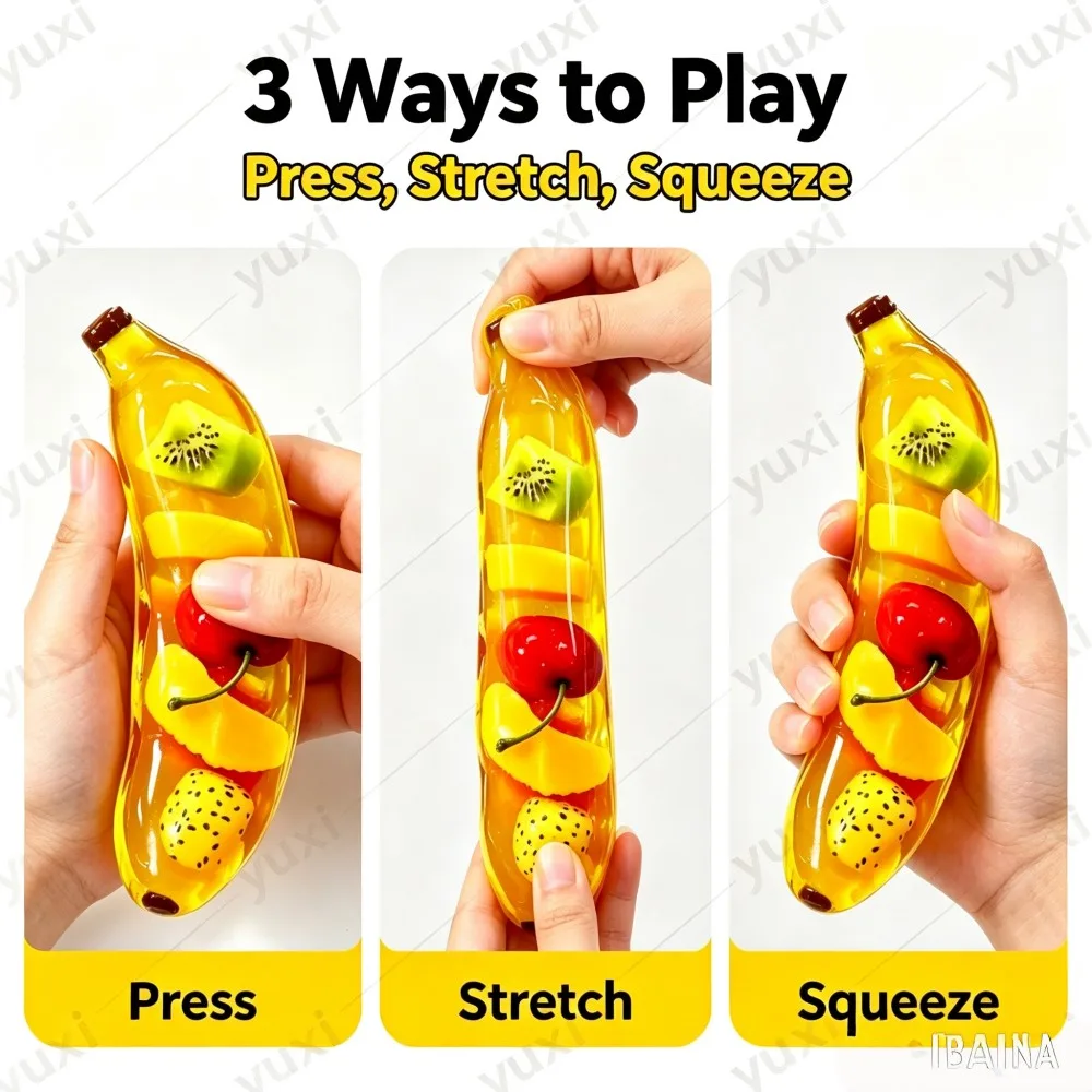 Transparent Banana Squeeze Toy Slowly Rising Toy Finger Toy