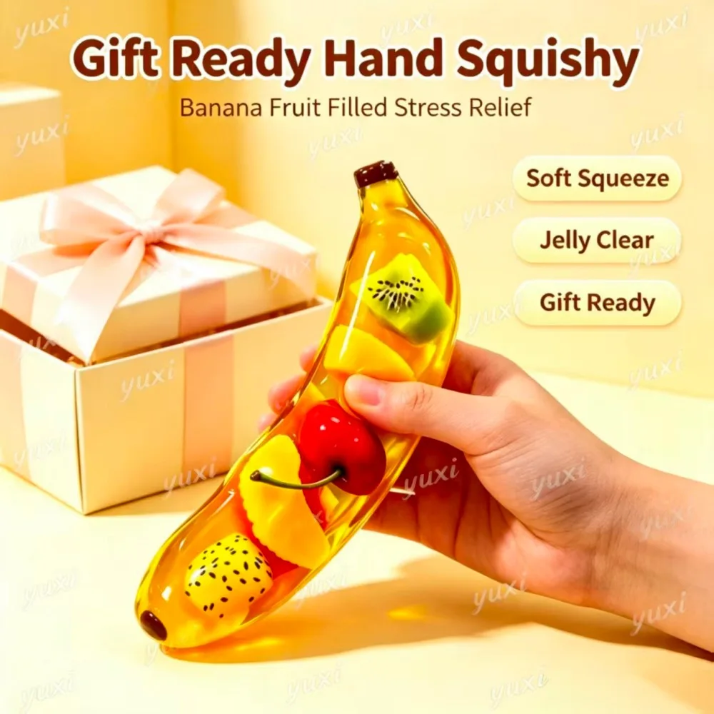 Transparent Banana Squeeze Toy Slowly Rising Toy Finger Toy