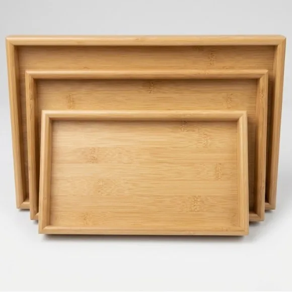 Wooden Serving Tray Set – 3 Piece